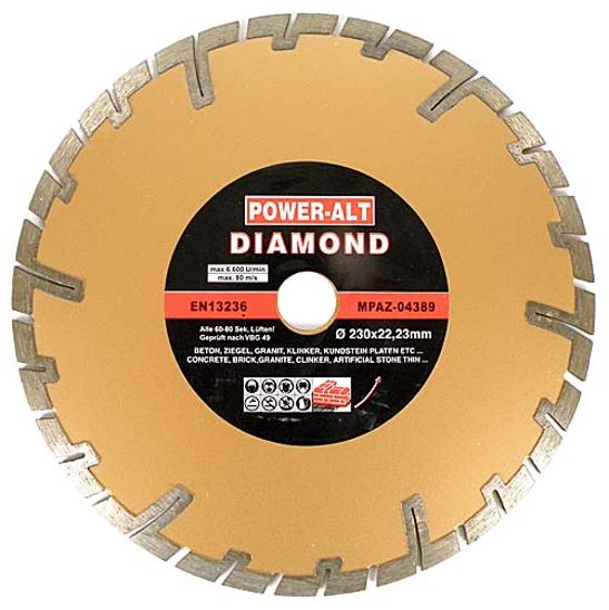 Power-Alt 230-zlota Diamantový kotúč 230mm segmentový hlboký rez