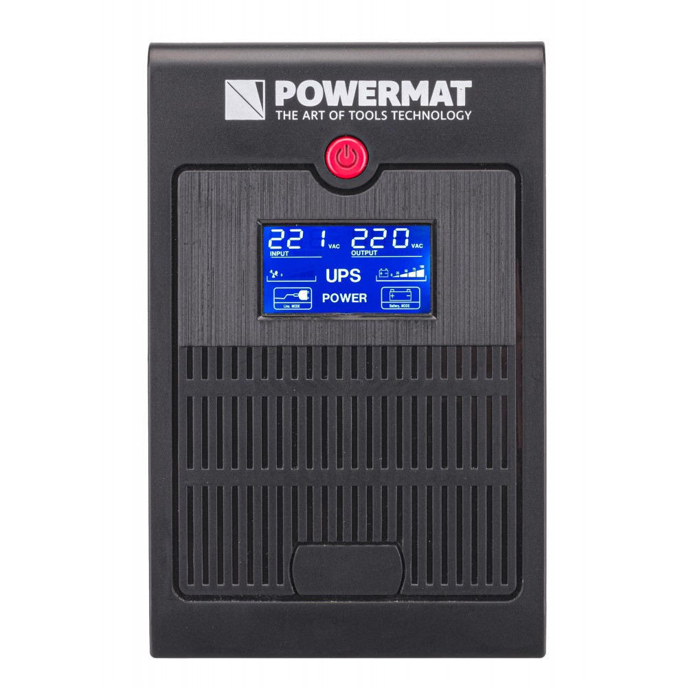 POWERMAT PM-UPS-800M Záložný zdroj s LCD displejom pre PC, servery, ochrana (UPS) 800VA / 480W