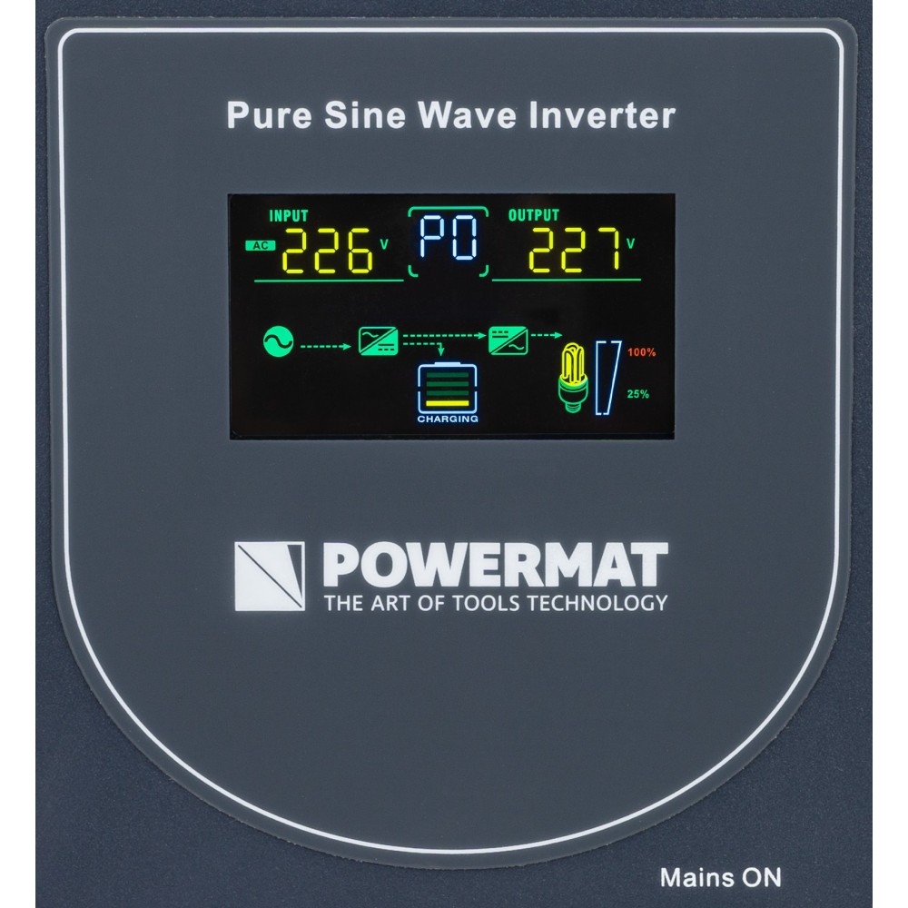 POWERMAT PM-UPS-1500MP Záložný zdroj LCD displej pre PC, servery, ochrana 1500VA / 1200W