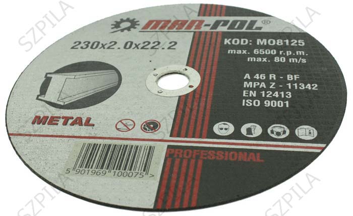 Mar-Pol M08120 Rezný kotúč na oceľ nerez 180mm