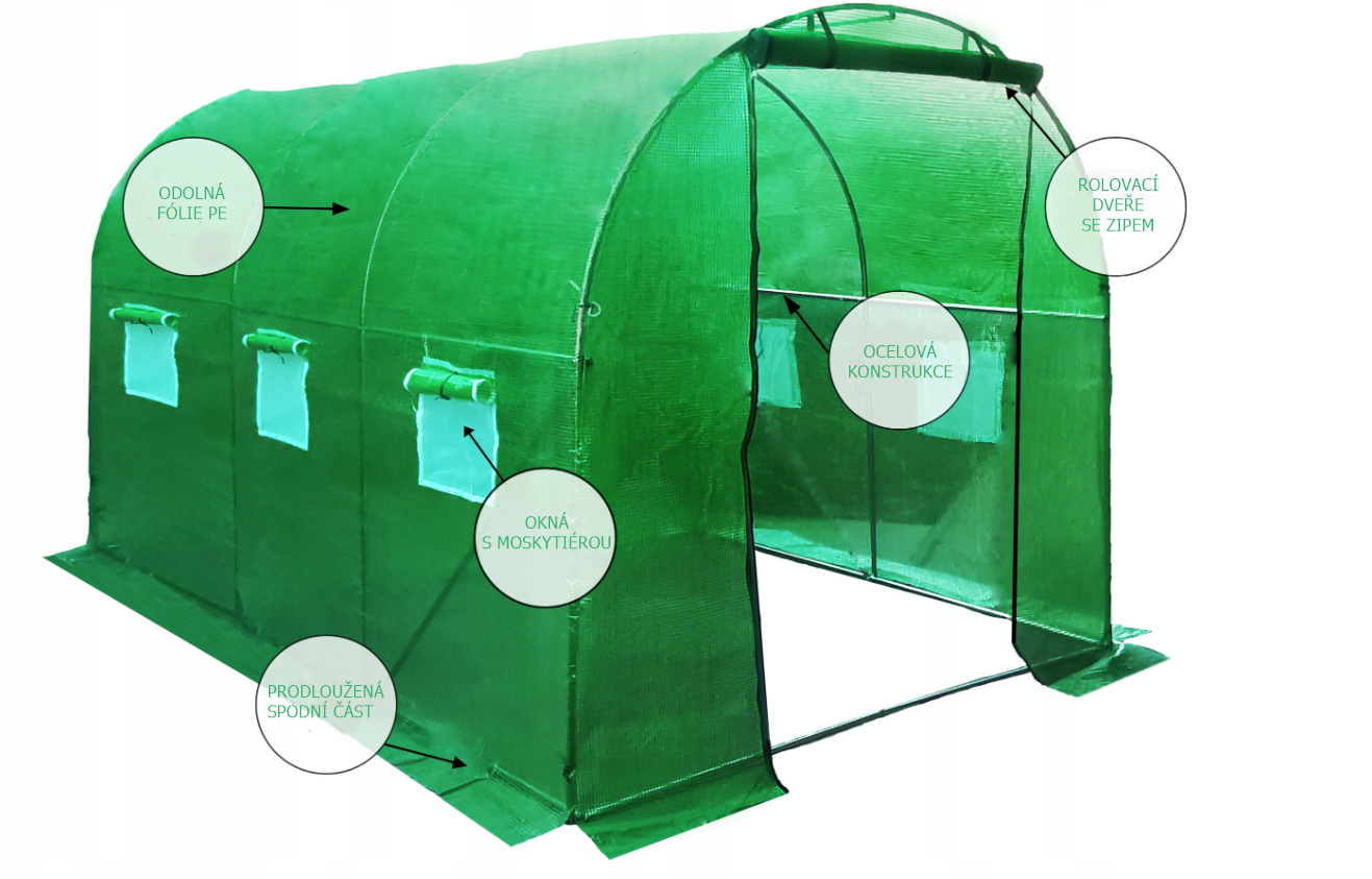 BZ2 Záhradný fóliovník 2x3m 6m2 skleník 300cm