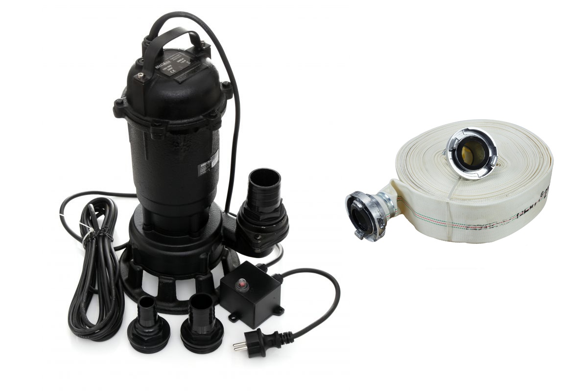 KRAFT&DELE KD764 Ponorné čerpadlo na vodu s drvičom 230V 3200W 2" + 30m požiarna hadica