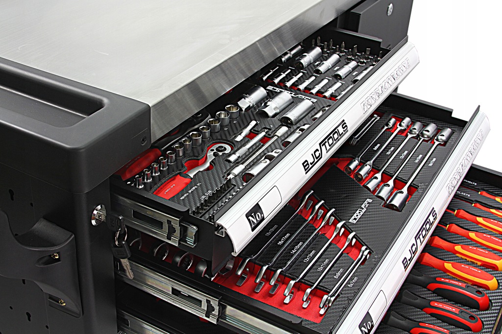 Mar-pol  M66598 Dielenská skriňa vozík na náradie 7 šuplíkov / zásuviek + náradie 306ks