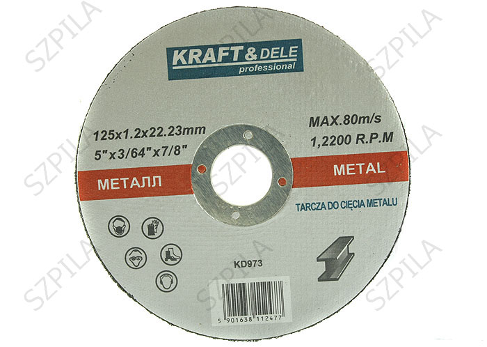 Kraft&Dele KD972 25ks 125mm Rezný kotúč na kov 125 x 1,0 x 22,23 mm