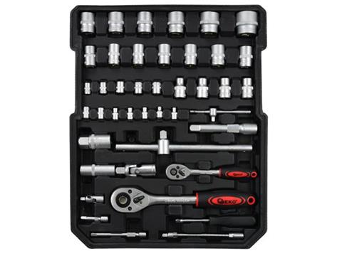 GEKO G10850 Sada náradia 64ks kľúče, hlavice, račňa, bity, kufor s náradím