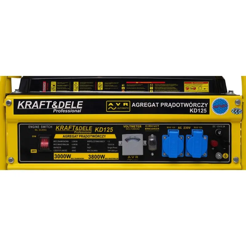 Kraft&Dele KD125 Elektrocentrála Generátor elektrického prúdu 3800W 12 / 230V AVR