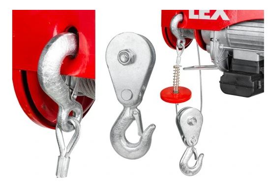 LEX LXEH800TW Elektrický lanový naviják jeřáb kladkostroj 1800W