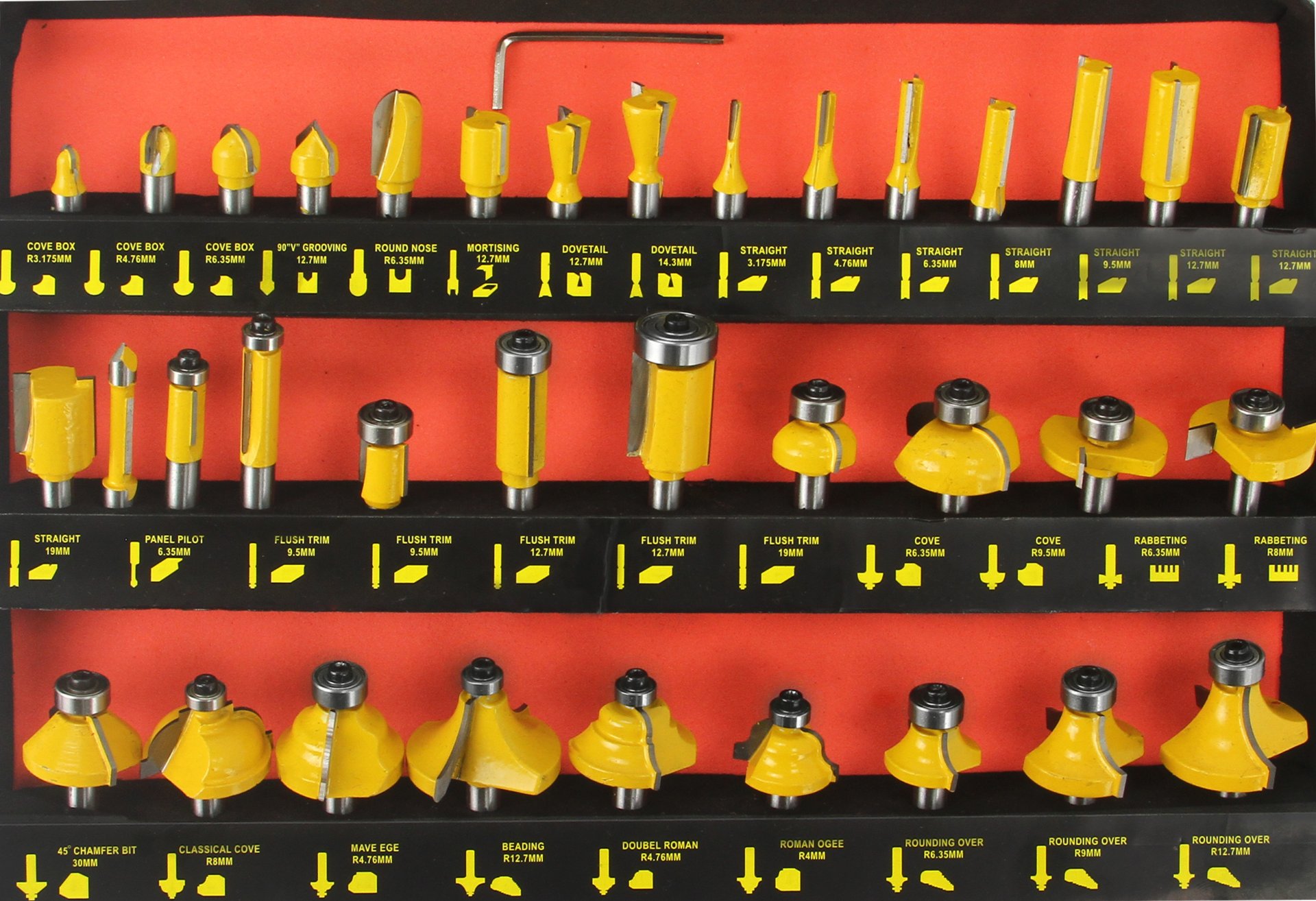 MAR-POL M22550 VEĽKÁ SADA FRÉZ 35ks frézy na drevo + kufrík