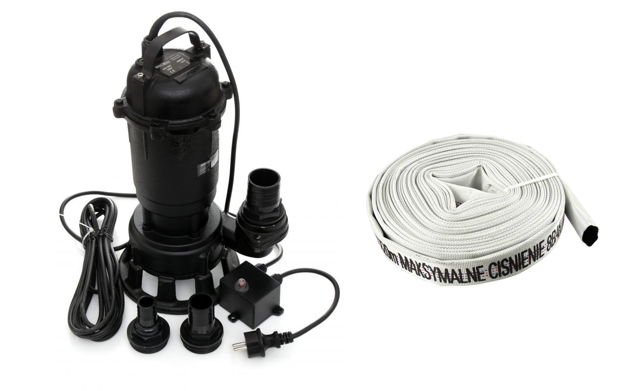 KRAFT&DELE KD764 Ponorné čerpadlo na vodu s drvičom 230V 3200W 1" + 20m požiarna hadica