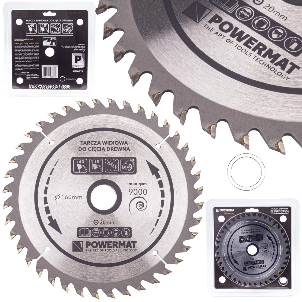 Powermat TDD-160x20x40Z Vidiový kotúč na drevo 160x20 40z
