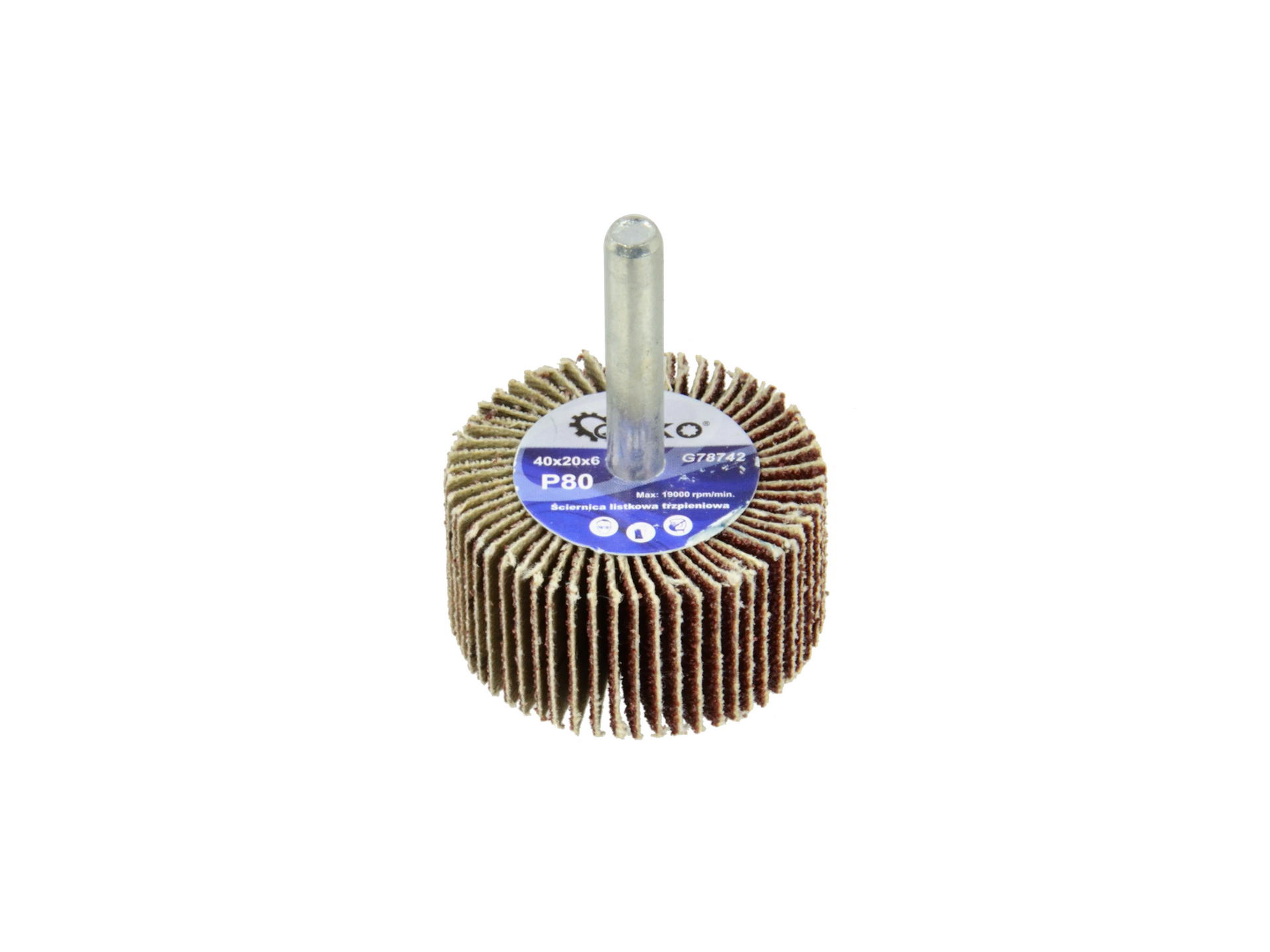 Geko G78742 Brúsny kotúč so stopkou na brúsenie 40x20X6mm 1ks P80