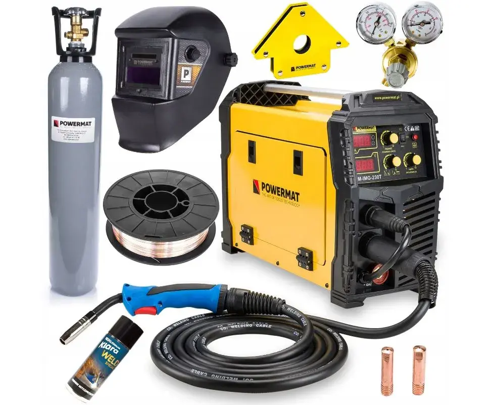 Powermat PM-IMG-230T ZVÁRAČKA zvárací invertor 230A MIG/ MAG/TIG/MMA kukla