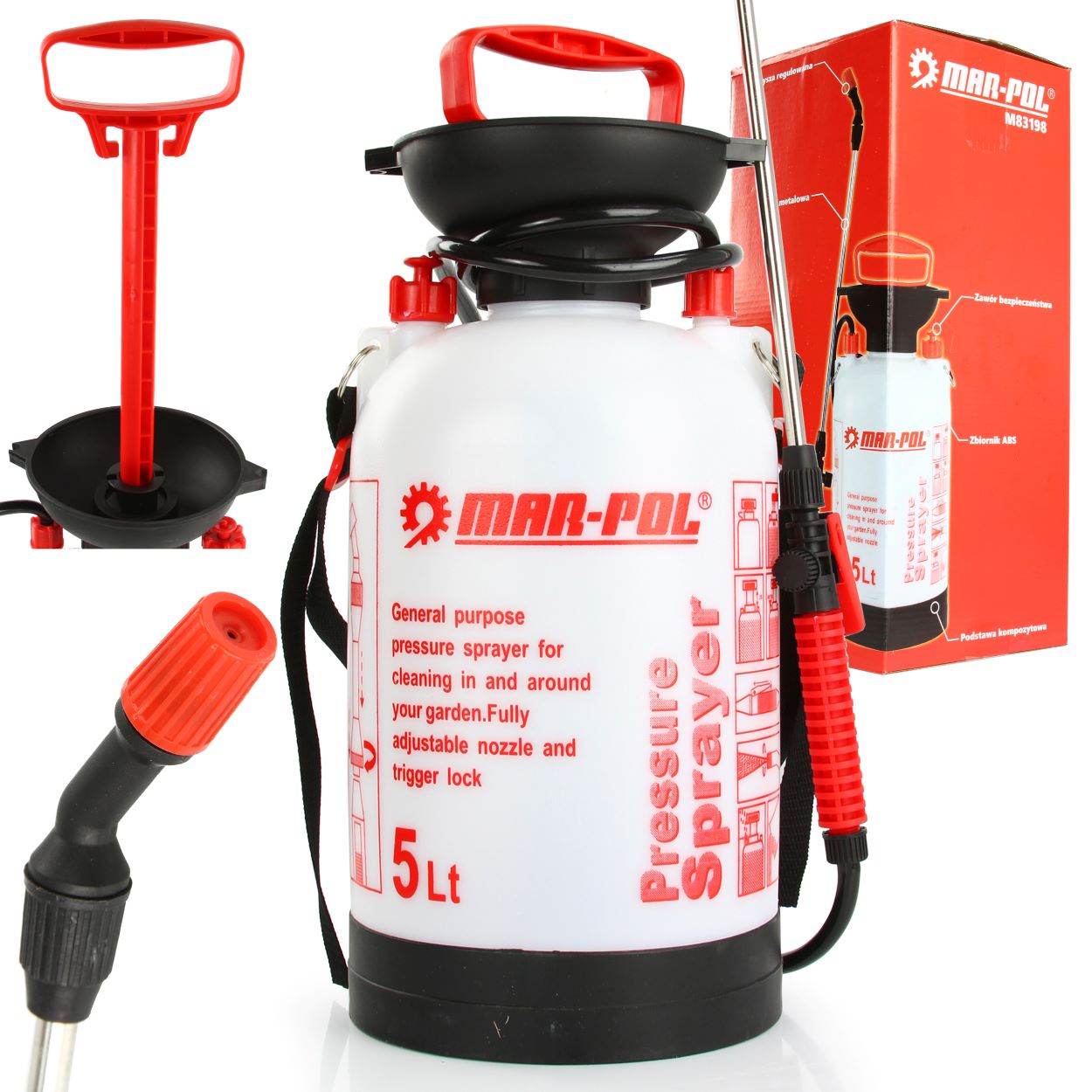 MAR-POL M83198 5L Záhradný ručný chrbtový postrekovač