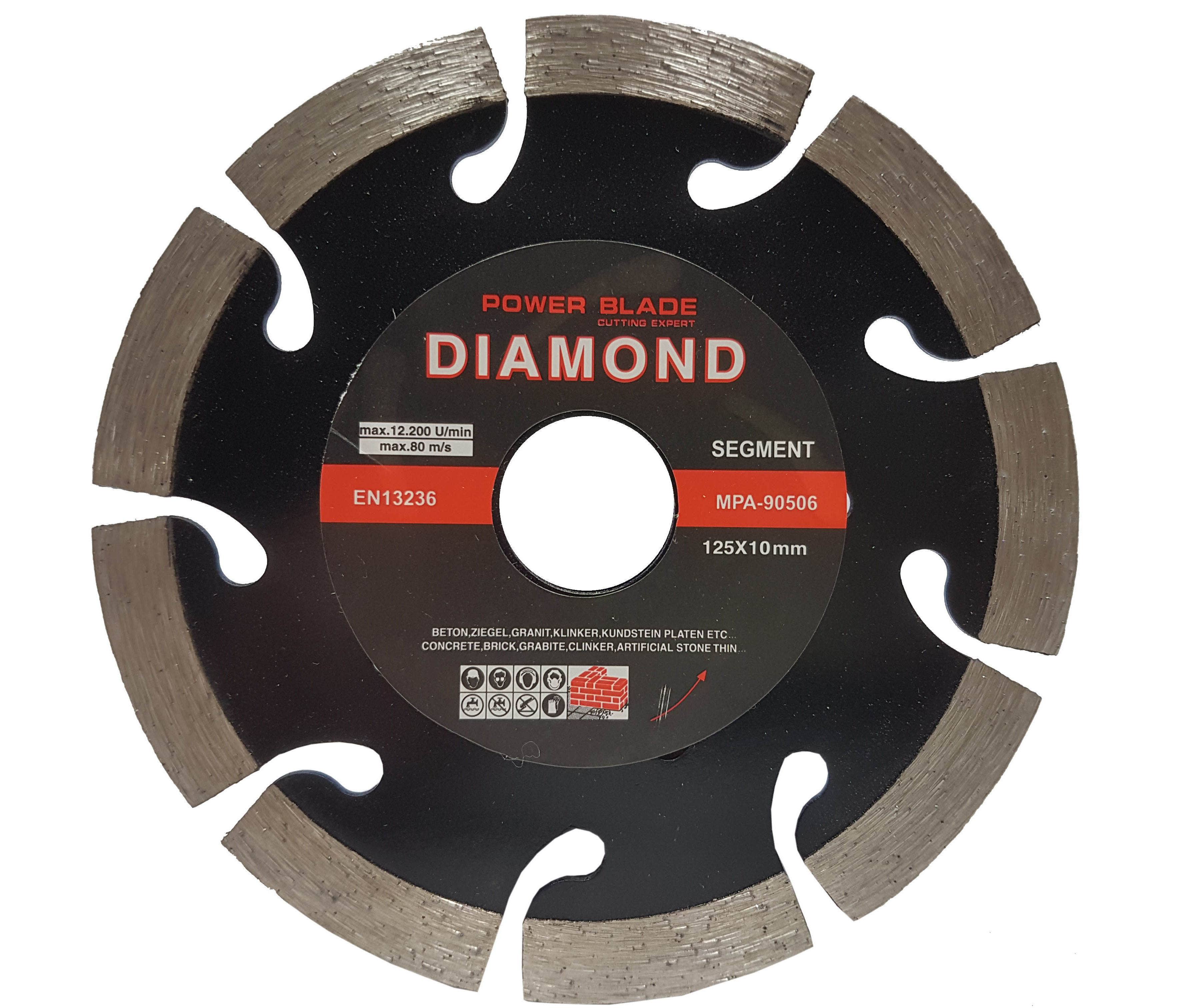 Mar-pol M08525 DIAMANTOVÝ KOTÚČ SEGMENT na betón a dlažbu 125mm 22,2x10mm Power-alt