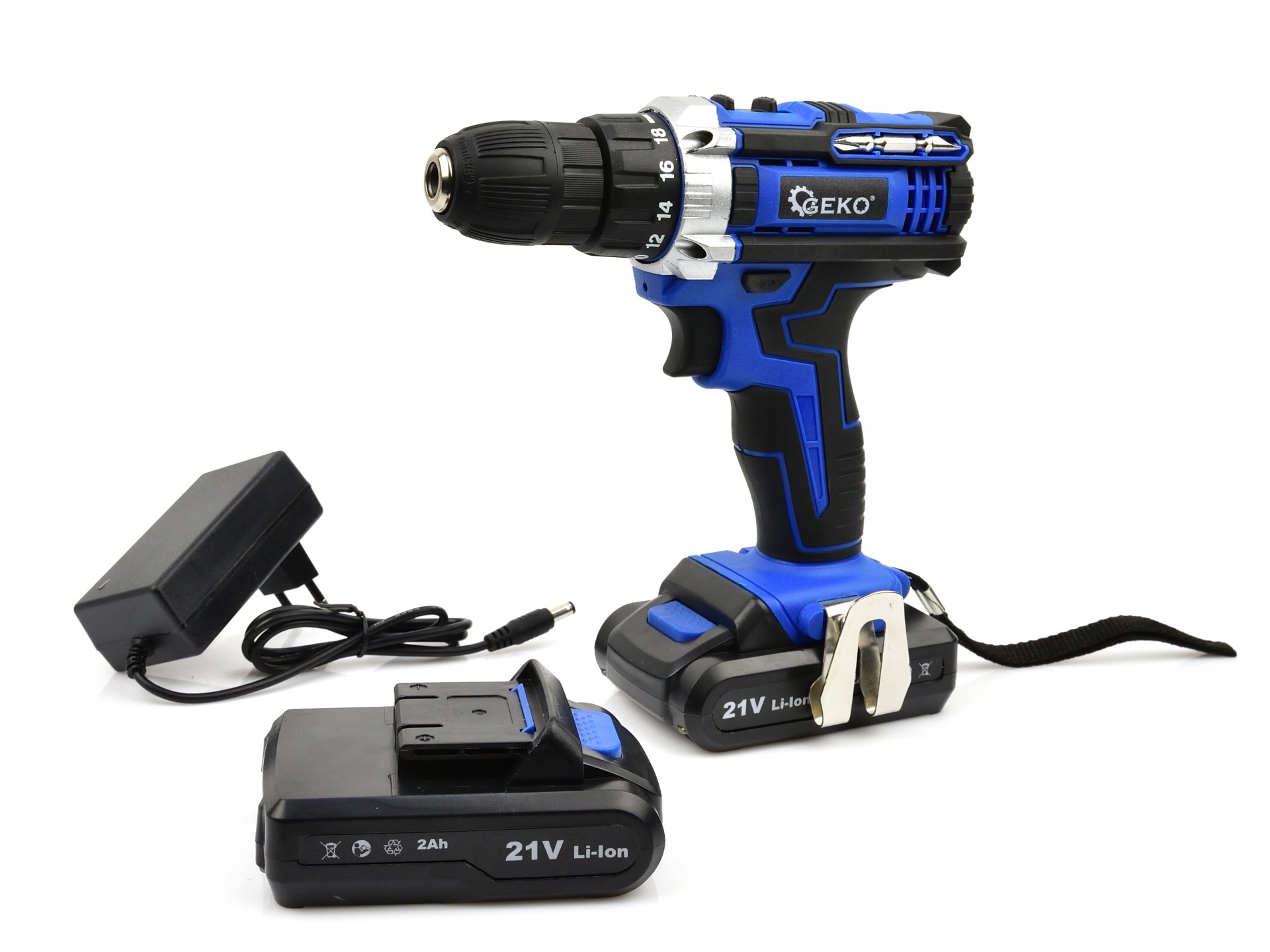 GEKO G80655 Akumulátorová vŕtačka 21V, 2x 2ah