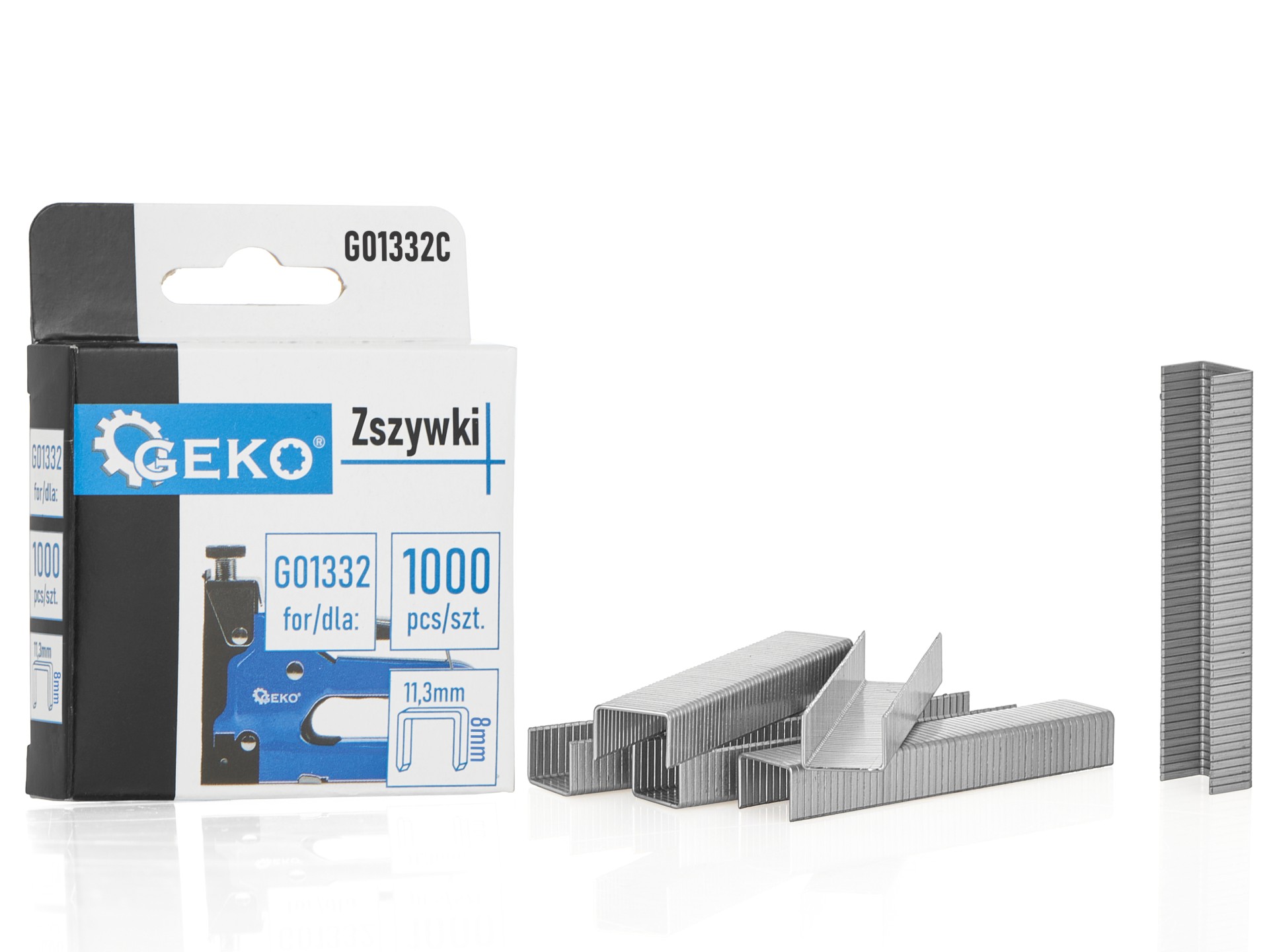 GEKO G01332C Spony do zošívačky sponkovačky 1,2x11,3mm 8mm 1000ks