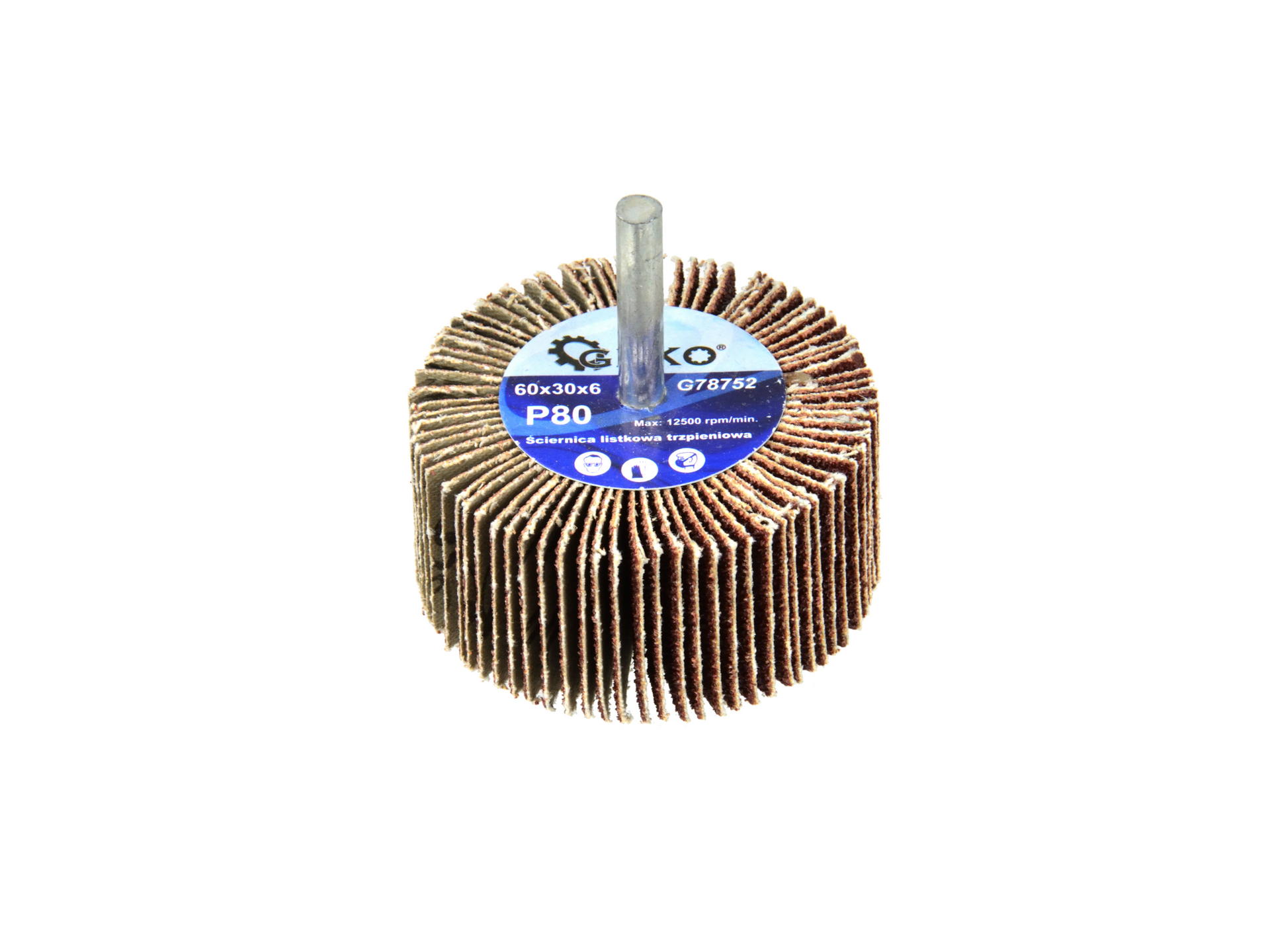 Geko G78752 Brúsny kotúč so stopkou na brúsenie 60x30X6mm 1ks P80