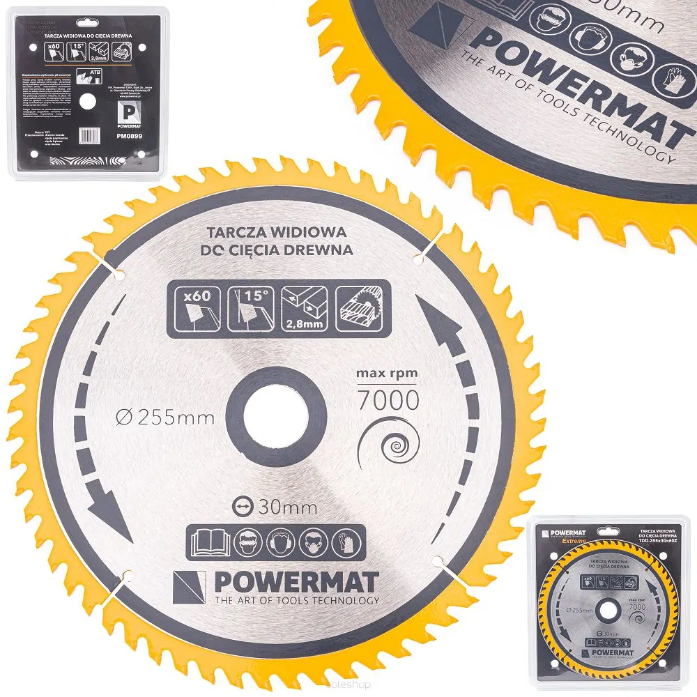 POWERMAT TDD-255x30x60Z WIDIA KOTÚČ NA DREVO 255x30 60z