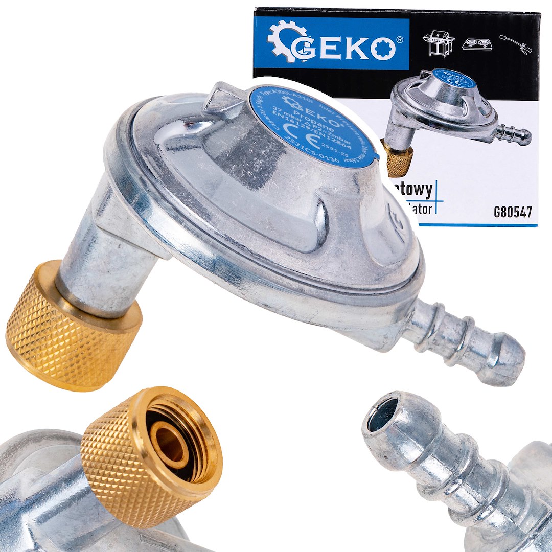 GEKO G80547 Redukce regulátoru plynu uhlový 37mbar 1,5kg/h