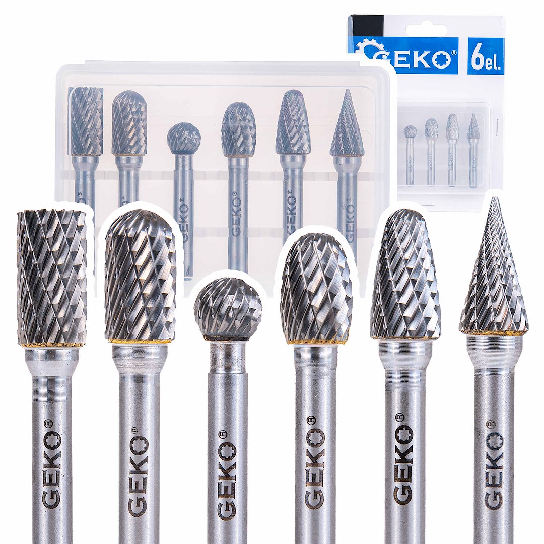 GEKO G37498 Frézy Sada fréz na kov 6 mm 6ks.
