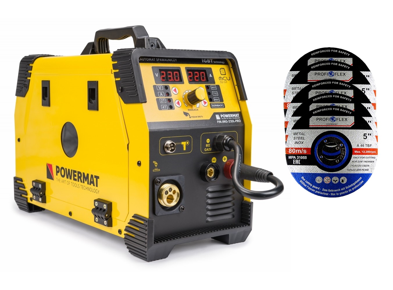 Powermat PM-IMG-220L-PRO INVERTOROVÁ ZVÁRAČKA MIG MAG TIG MMA 220A