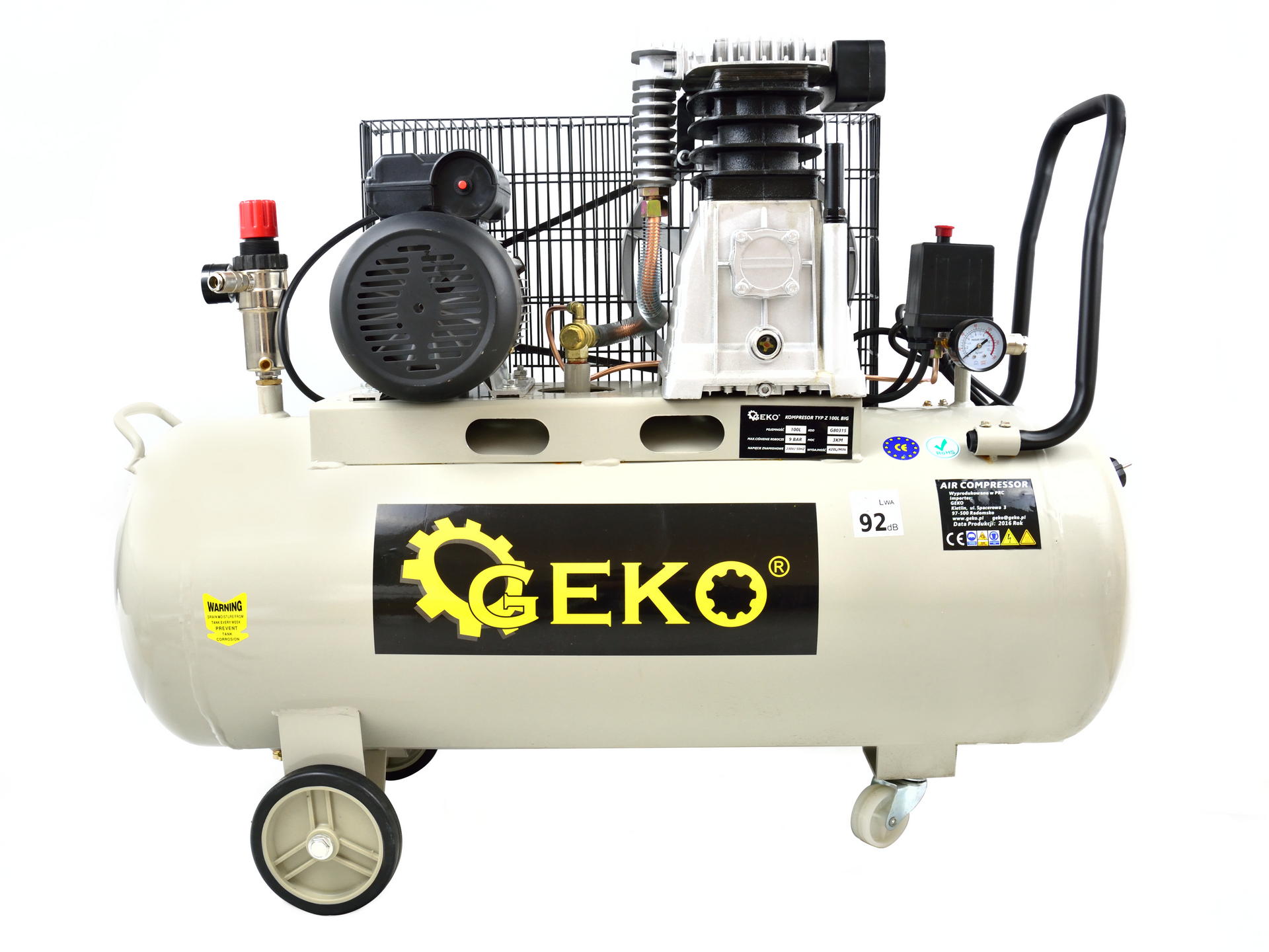 Geko G80315 OLEJOVÝ KOMPRESOR 100L typ Z BIG 3HP 420l/min