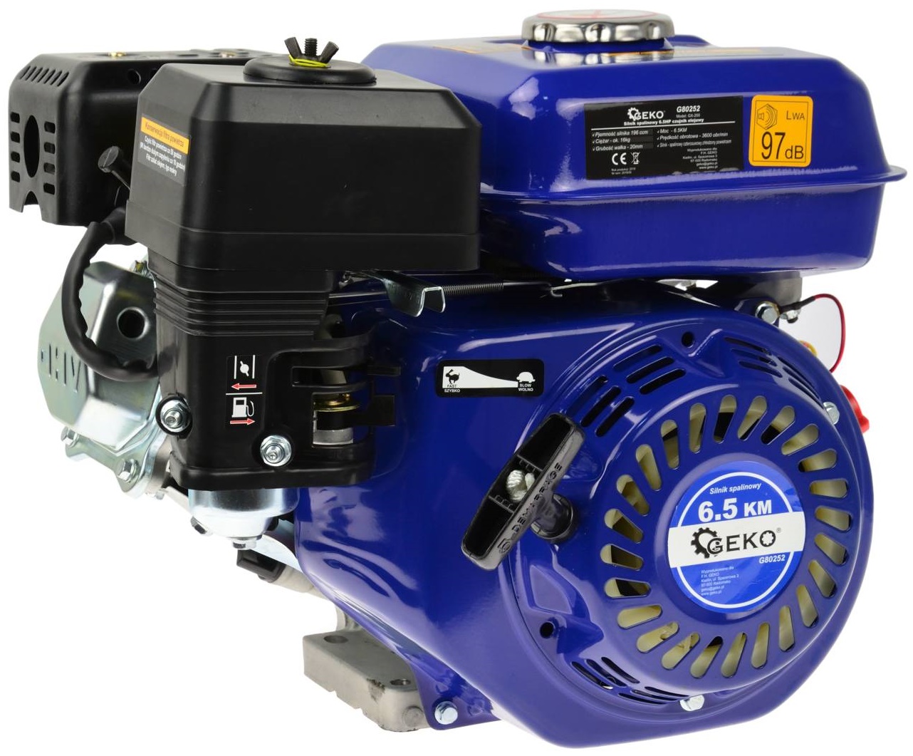 GEKO G80252 Benzínový spaľovací motor štvortaktný 6,5HP hriadeľ 20mm