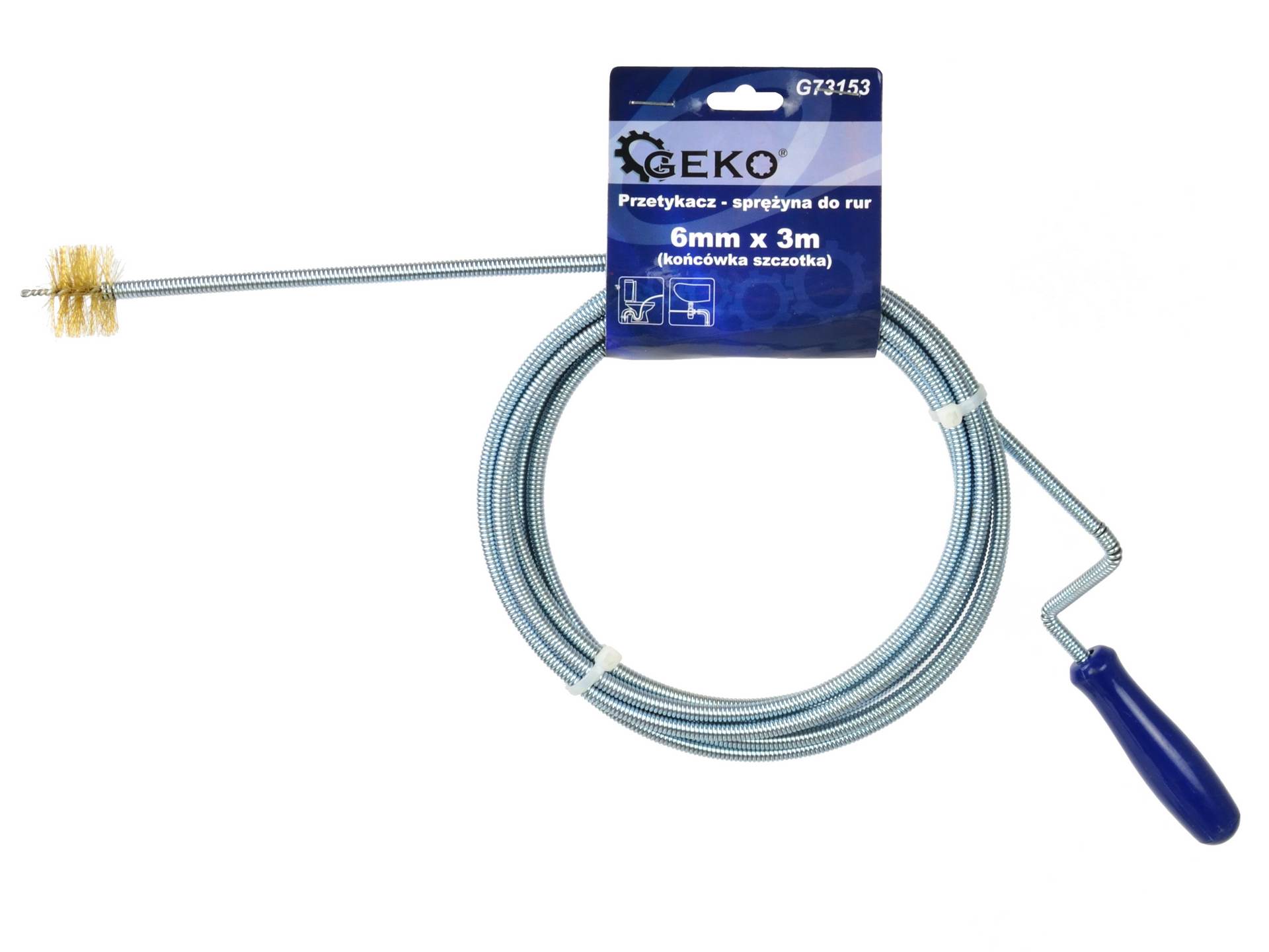 GEKO G73153 Čistič potrubia krtko kanalizačná pružina 6mm x 3m