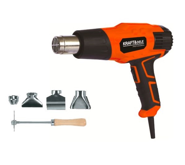 KD10391 Kraft&Dele Elektrická vypaľovačka + 4 koncovky + Škrabka 2000W