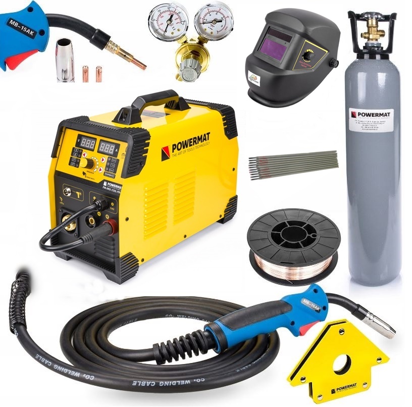 Powermat PM-IMG-220L-PRO INVERTOROVÁ ZVÁRAČKA MIG MAG TIG MMA 220A INVERTOR zváracia kukla SADA