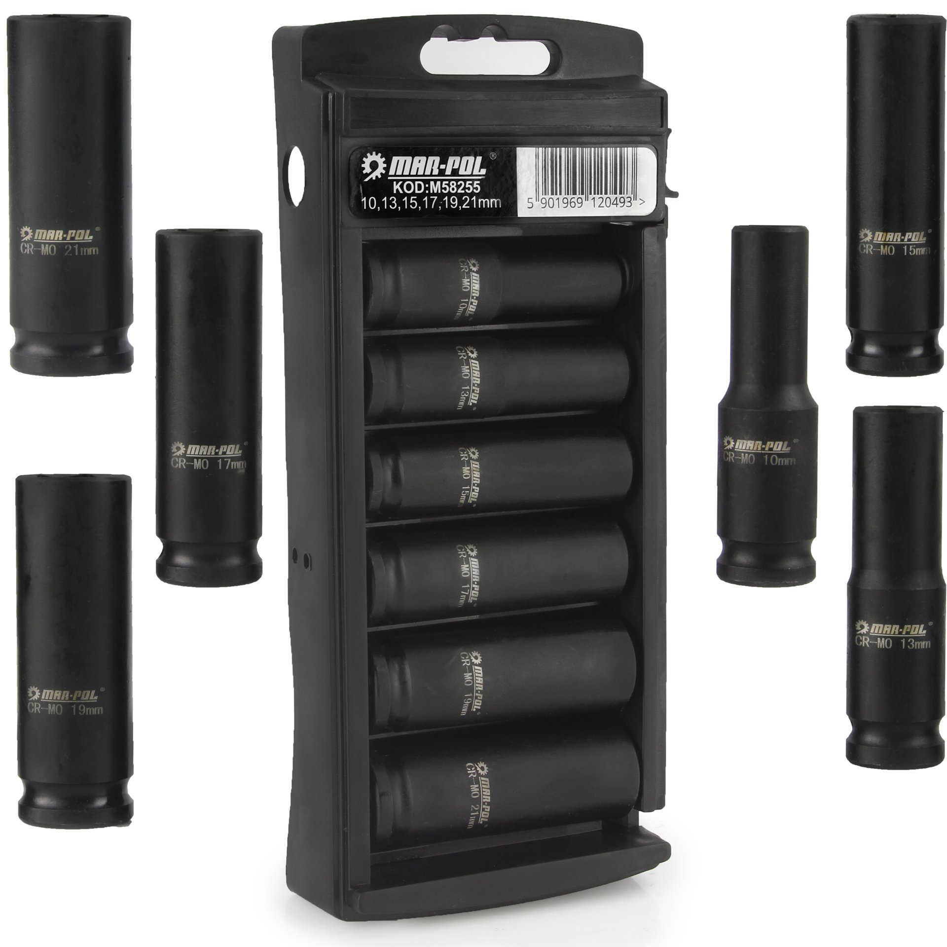 Mar-pol M58255 Nástrčné kľúče 1/2" 6 ks 10-21mm