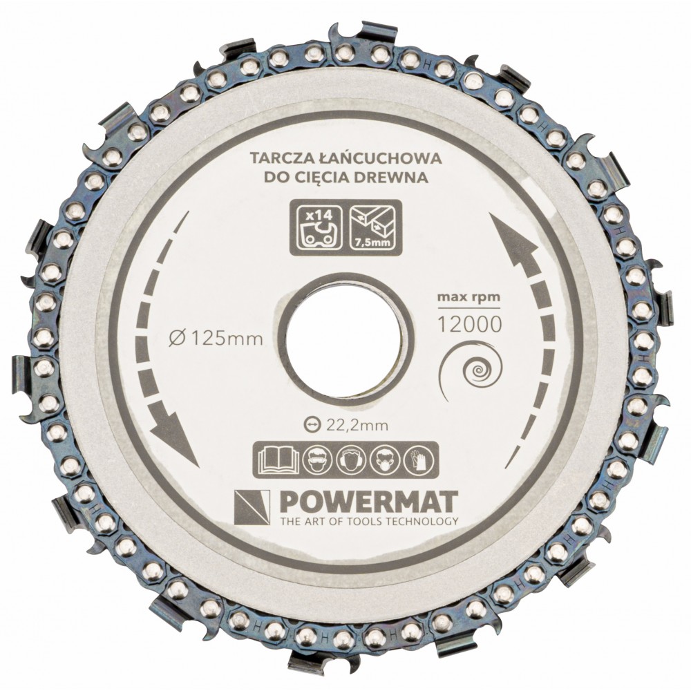 Powermat PM0983 Pílový reťazový kotúč na drevo 125mm 14T s reťazou