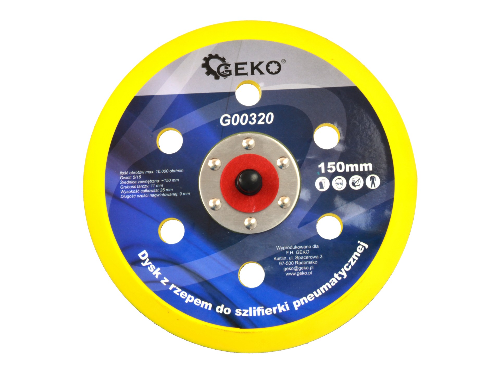 GEKO G00320 Kotúč na suchý zips pre 150mm pneumatickú brúsku