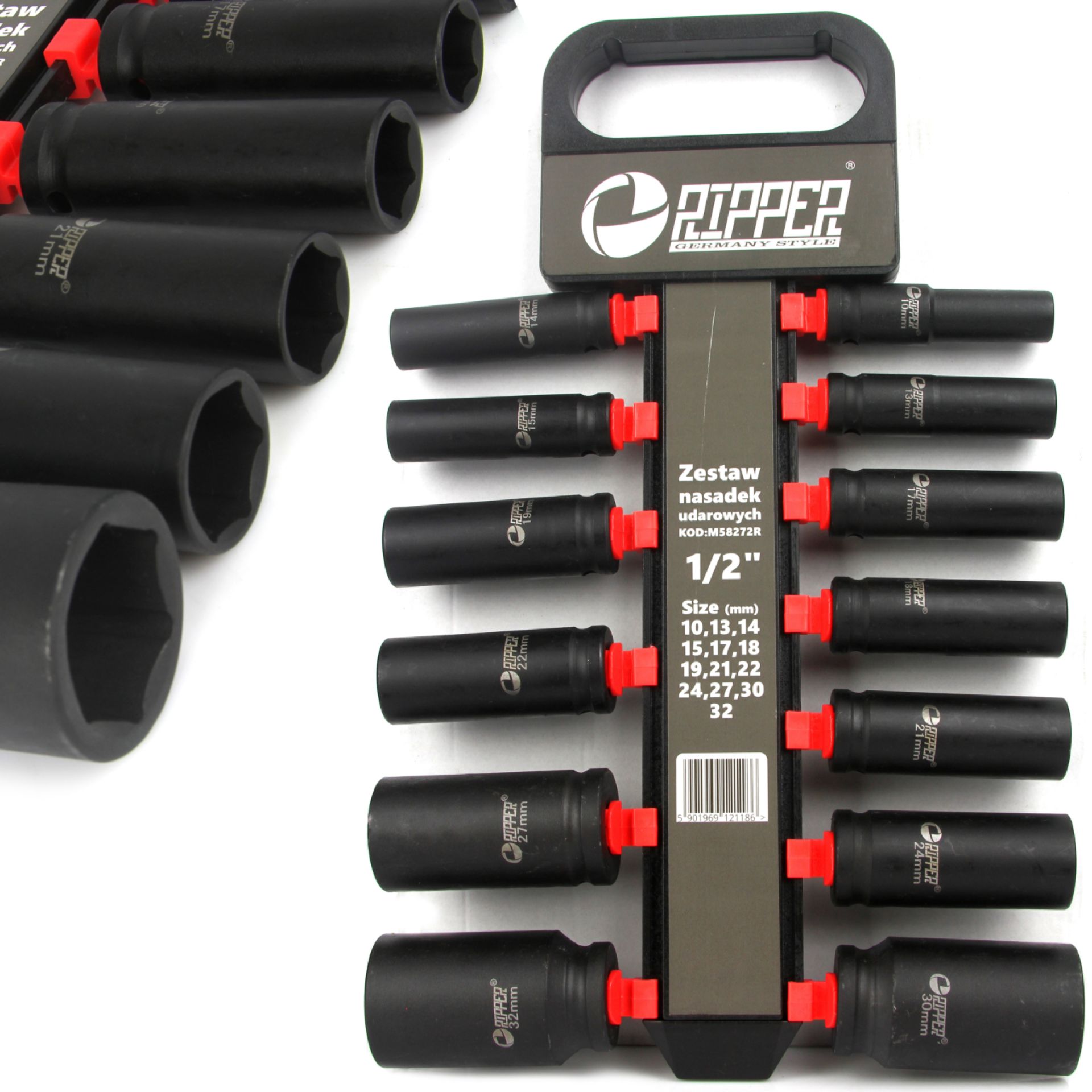 Mar-Pol M58272R Súprava nástrčných kľúčov pre rázový skrutkovač 10-32mm 13ks RIPPER