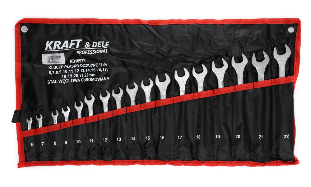 Kraft&Dele KD10923 6-22mm kľúče očkové ploché otvorené puzdro 17ks Sada