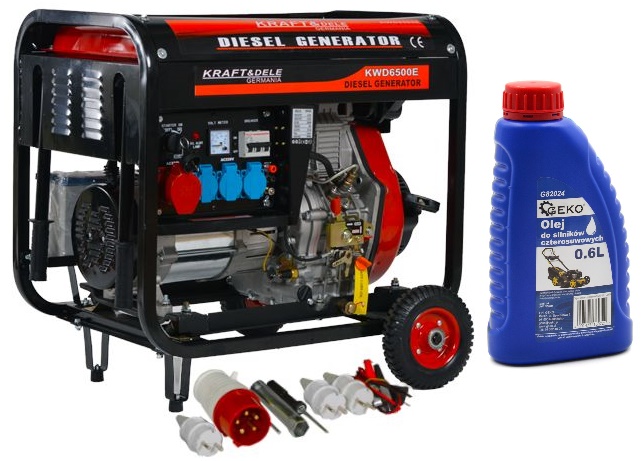 Kraft&Dele KD120 Elektrocentrála 8,5HP GENERÁTOR PRÚDU AVR 6500W 12/230 / 380V + olej