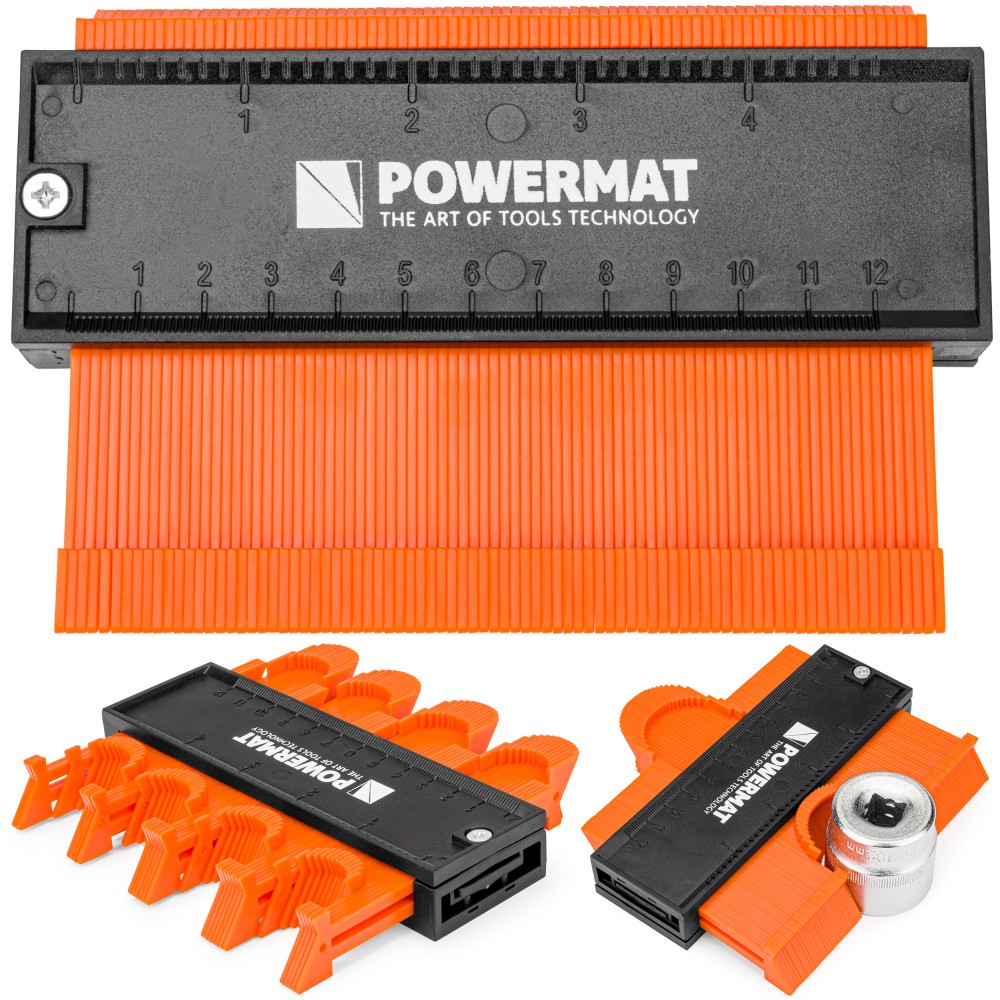 POWERMAT PM-GSK-5T Multifunkčná šablóna na obkreslenie tvarov 120mm / 5 "