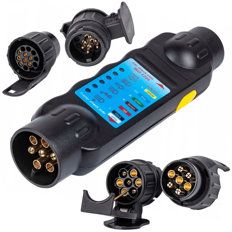 KRAFT&DELE KD10542 Tester zásuviek prívesov s LED signalizáciou + 2 adaptéry 13/7, 7/13