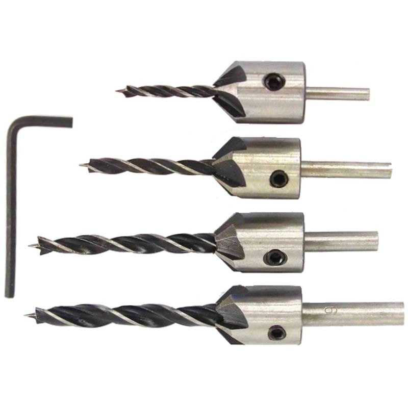 Kraft&Dele KD10559 Vrtáky do dreva so záhlbníkom 3, 4, 5, 6mm