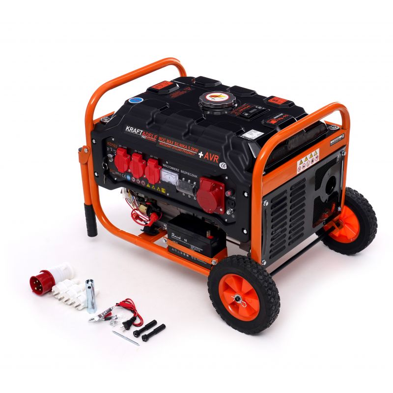 Kraft&Dele KD163 Elektrocentrála 3500W generátor prúdu AVR 12/230V/380V s kolieskami