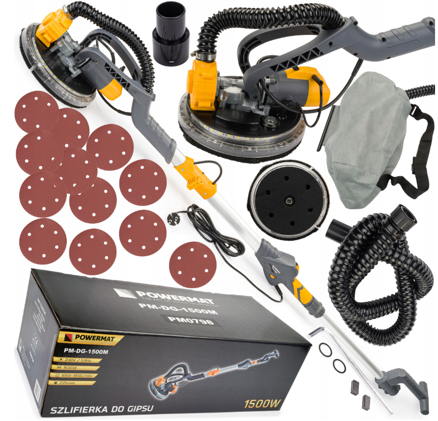 POWERMAT PM-DG-1500M Teleskopická brúska na omietku stenu 1500W