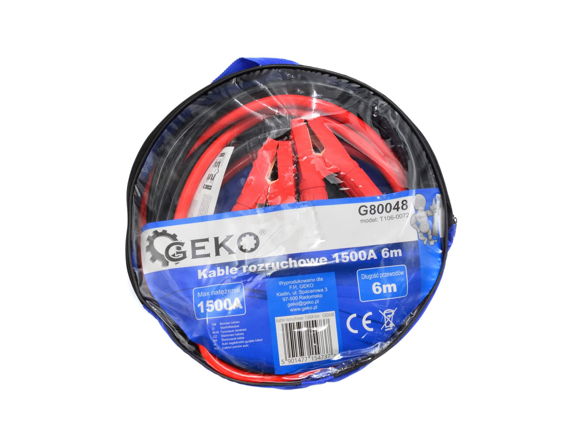 G80048 Geko Štartovacie káble na akumulátor, autobatériu 1500A 6m