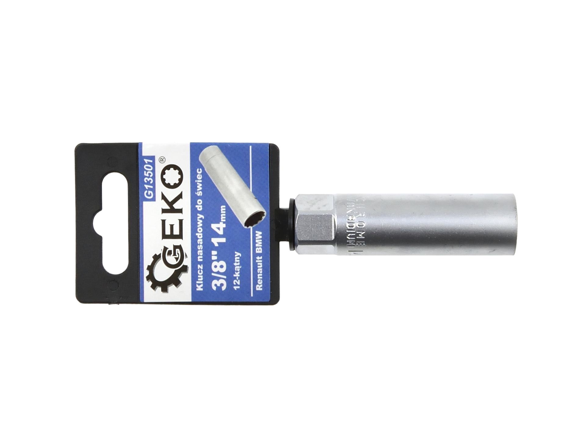 GEKO G13501 Nástrčný kľúč na zapaľovacie sviečky 3/8" 14mm 12-hran Renault BMW
