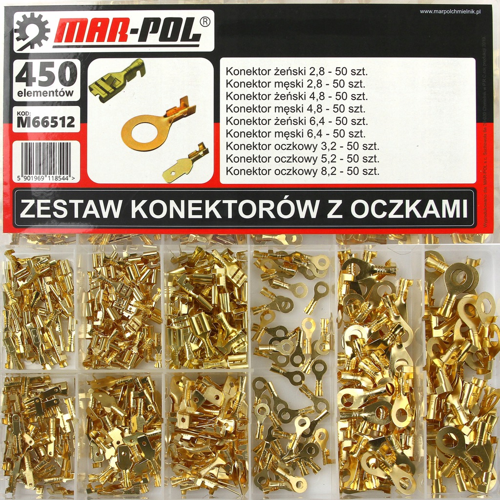 MAR-POL M66512 Sada konektorov s očkami 450 kusov