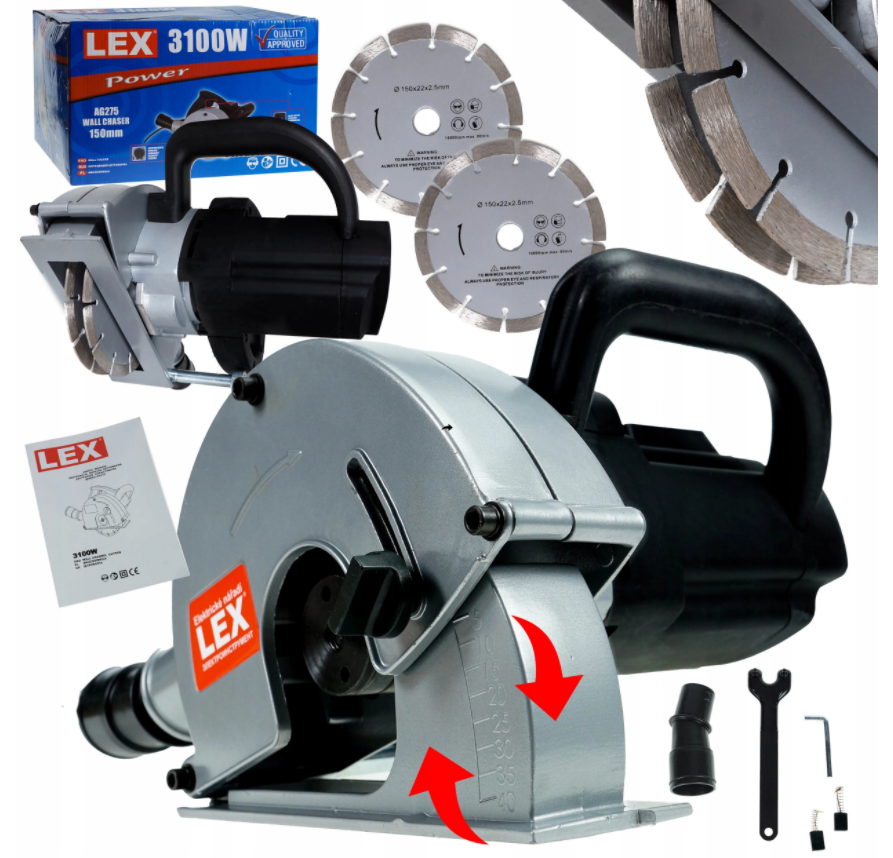 LEX AG275 Drážkovacia fréza, rezačka frézka 3100W 150mm