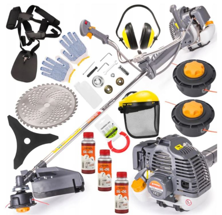 POWERMAT PM-KS-520HAVM Benzínový krovinorez vyžínač na trávu 3,8kW 5,2HP