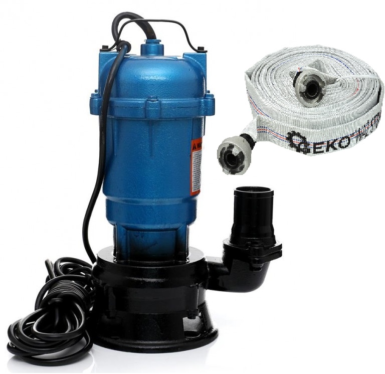 Kraft&Dele KD755 2850W Kalové ponorné čerpadlo s drvičom do žumpy + požiarna hadica 20m 2"