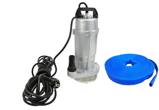 GEKO G81403 Kalové čerpadlo 370W QDX-0,37 do žumpy, studne septik so sitkom + PVC hadica 50m 1"