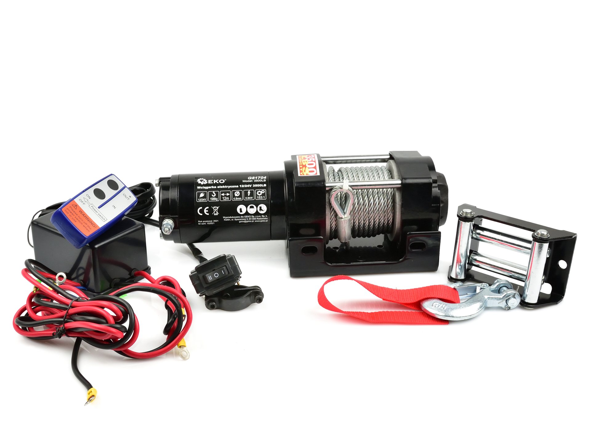 GEKO G81704 LANOVÝ ELEKTRICKÝ NAVIJAK kladkostroj ZDVIHÁK 12V 1588kg