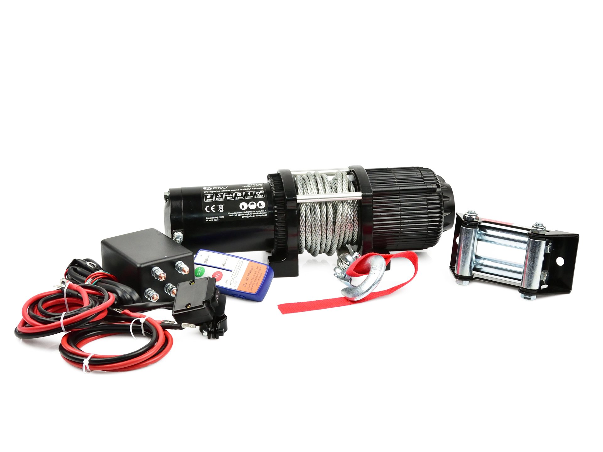 GEKO G81705 LANOVÝ ELEKTRICKÝ NAVIJAK kladkostroj ZDVIHÁK 12V 2041kg